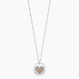 Collana da donna in acciaio con ciondolo tondo e cuore Kidult 751121