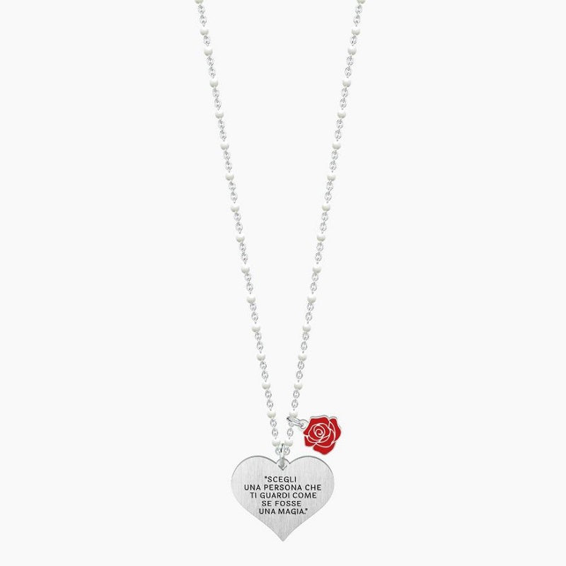 Collana da donna in acciaio con ciondolo cuore Scegli una persona... Kidult 751152