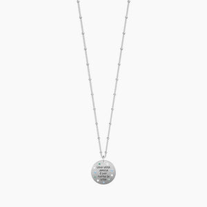 Collana da donna in acciaio con ciondolo tondo Una vera amica... Kidult 751178