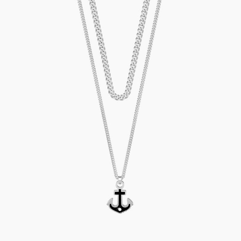 Kidult 751198 men's steel necklace with Anchor pendant