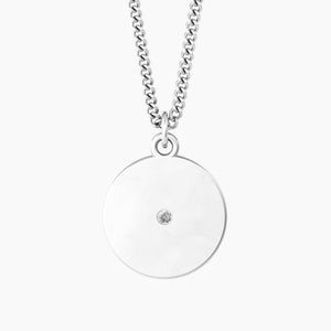 Kidult 751225 women's steel necklace with round croissant pendant