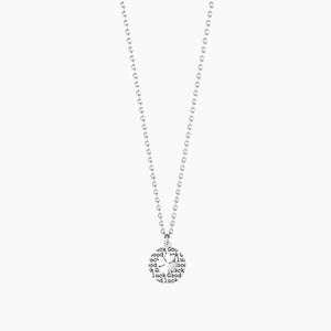 Collana da donna in acciaio con ciondolo tondo quadrifoglio Kidult 751226