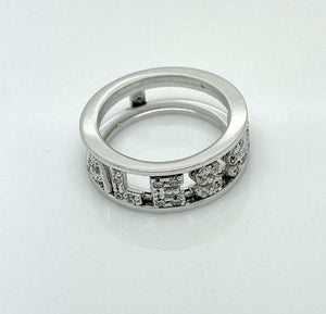 Ring with name ALESSIA In steel and zircons