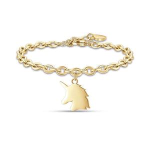 Bracciale da donna in acciaio dorato con unicorno Luca Barra BK2172