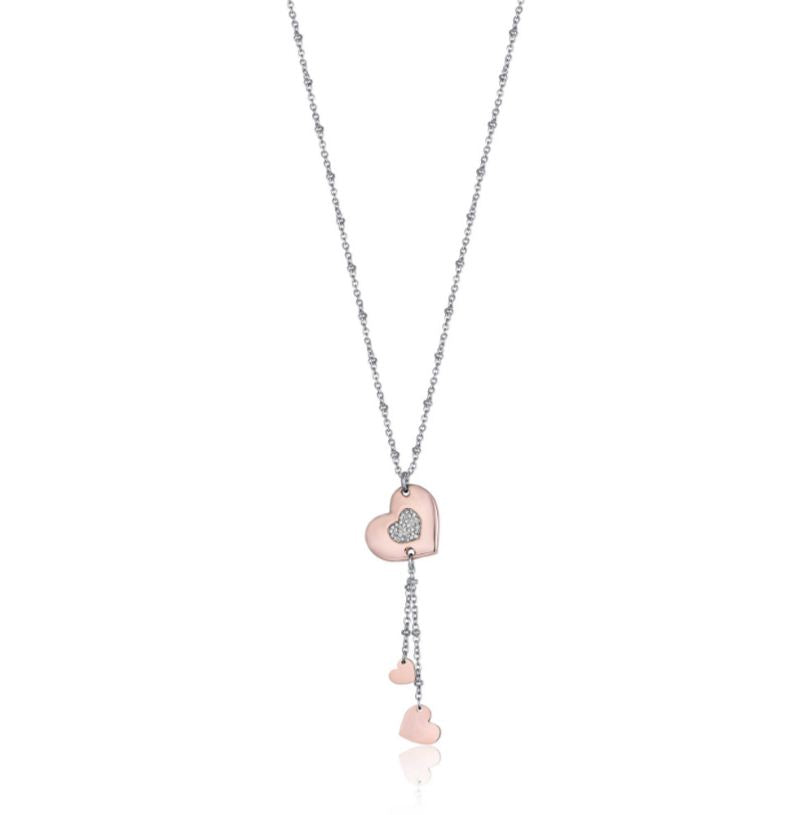 Luca Barra Heart Necklace for women in steel CK1448