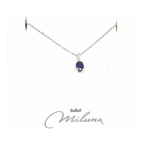 Collana Da Donna Miluna In Oro Bianco 18Kt con zaffiro CLD4002