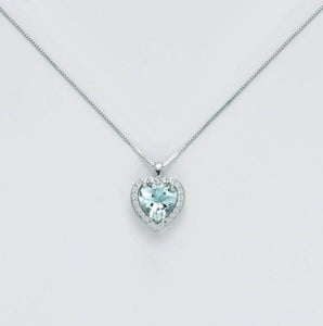 Collana Donna Miluna Cuore Diamanti 0,09 Ct E Acquamarina 0,95ct CLD4213