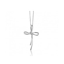 Carica l&#39;immagine nel visualizzatore di Gallery, Collana Da Donna Miluna In Oro Bianco Croce CLD4248
