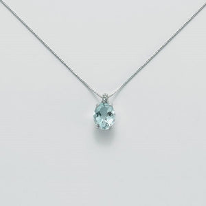 Collar de mujer con aguamarina y diamantes CLD4284