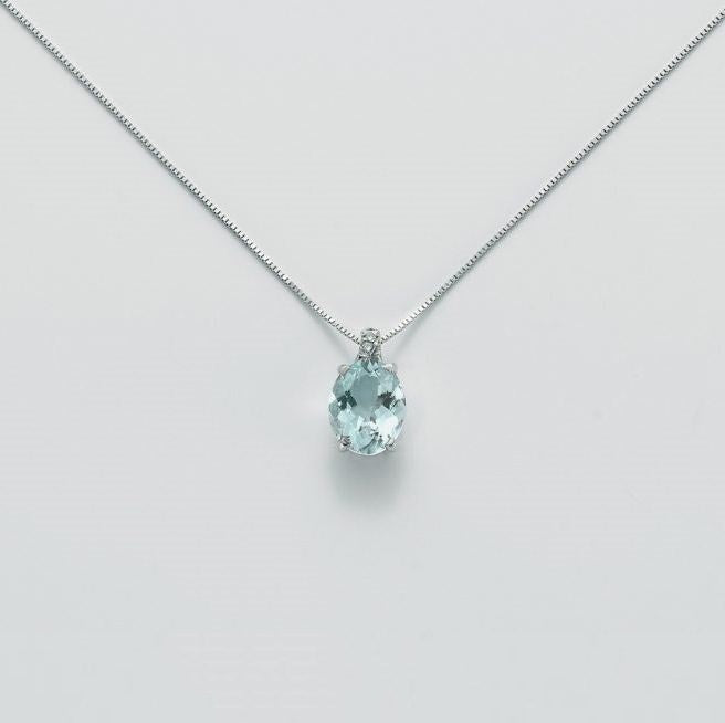 Collar de mujer con aguamarina y diamantes CLD4284