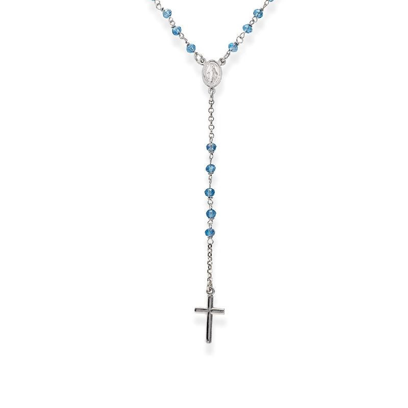 Amen Classic Rosary Silver Necklace for Women CROBC4