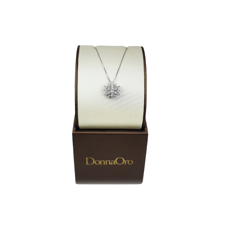 Collar de mujer en oro blanco de 18 kt con diamantes Donna Oro DFPF3583.014