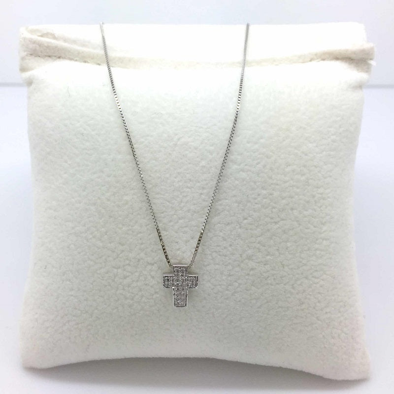 Necklace in white gold Woman Gold Cross DFPF7587.007 