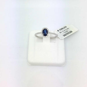 Women's Ring In 18Kt White Gold with Sapphire and diamonds DHAZ7879.006