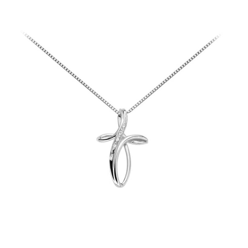 Women's Necklace In White Gold Cross Woman Gold DHPF7370.001