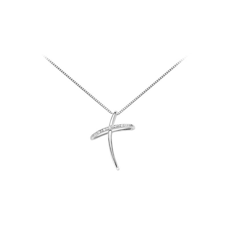 Women's Necklace In White Gold Cross Woman Gold DHPF7371.001