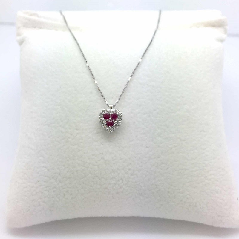 18 Kt white gold women's necklace with Rubies Woman Gold DHPR9846.005