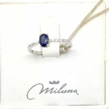 Load image into Gallery viewer, Miluna women&#39;s ring in 18Kt white gold with sapphire LID3218
