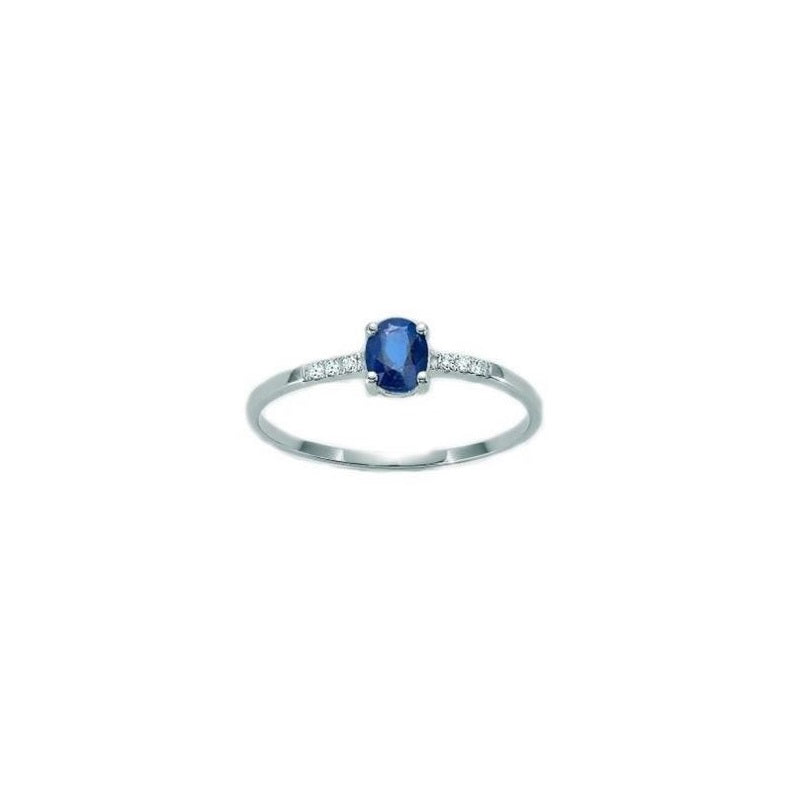 Miluna women's ring in 18Kt white gold with sapphire LID3218