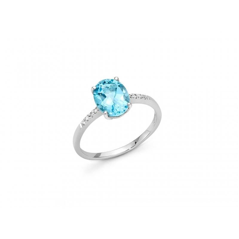 Anello Da Donna Miluna in Oro Bianco con Topazio e Diamanti LID3257