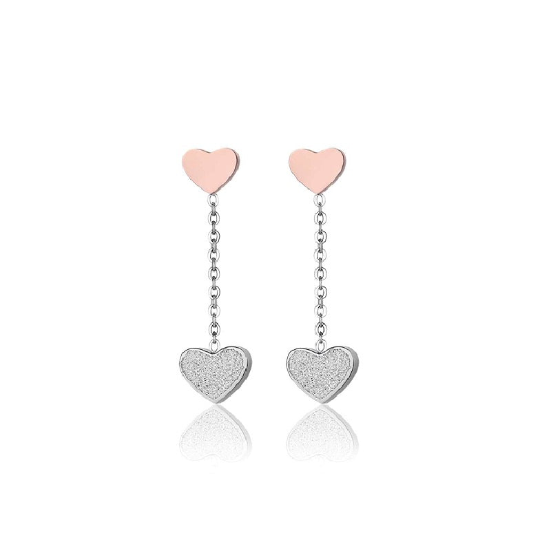 Luca barra OK1049 women's steel earrings with hearts