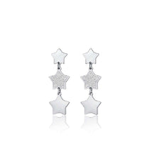 Load image into Gallery viewer, Women&#39;s steel earrings with stars and glitter Luca barra OK1058
