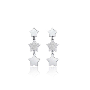 Women's steel earrings with stars and glitter Luca barra OK1058