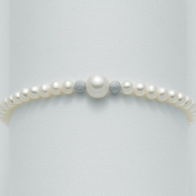Bracciale Da Donna Miluna In Oro Bianco 18kt Con Perle Bianche PBR1410