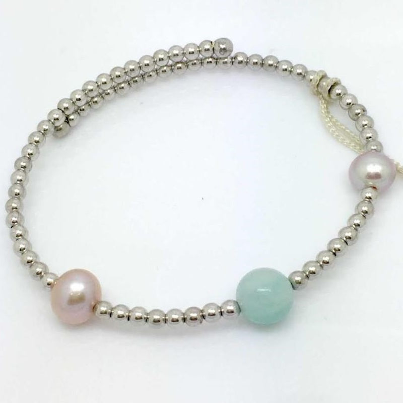 Pulsera de mujer en plata 925 con perlas de agua dulce Miluna PBR1710AG 