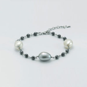 Miluna Women's Bracelet In Silver And Pearl PBR2865