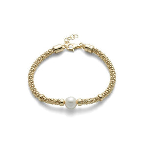 Pulsera de mujer Miluna de plata bañada en oro y perla blanca PBR3026G