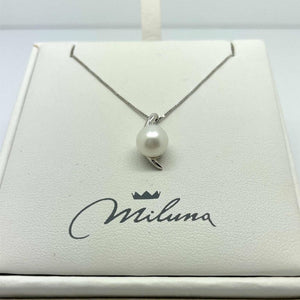 Collar de mujer Miluna de plata con perla y diamante PCL1547