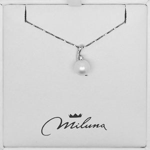 Miluna Women's Necklace In Silver With Pearl and Diamond PCL1547