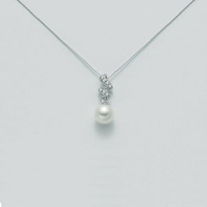 Miluna Women's Necklace In White Gold With Pearl PCL3332