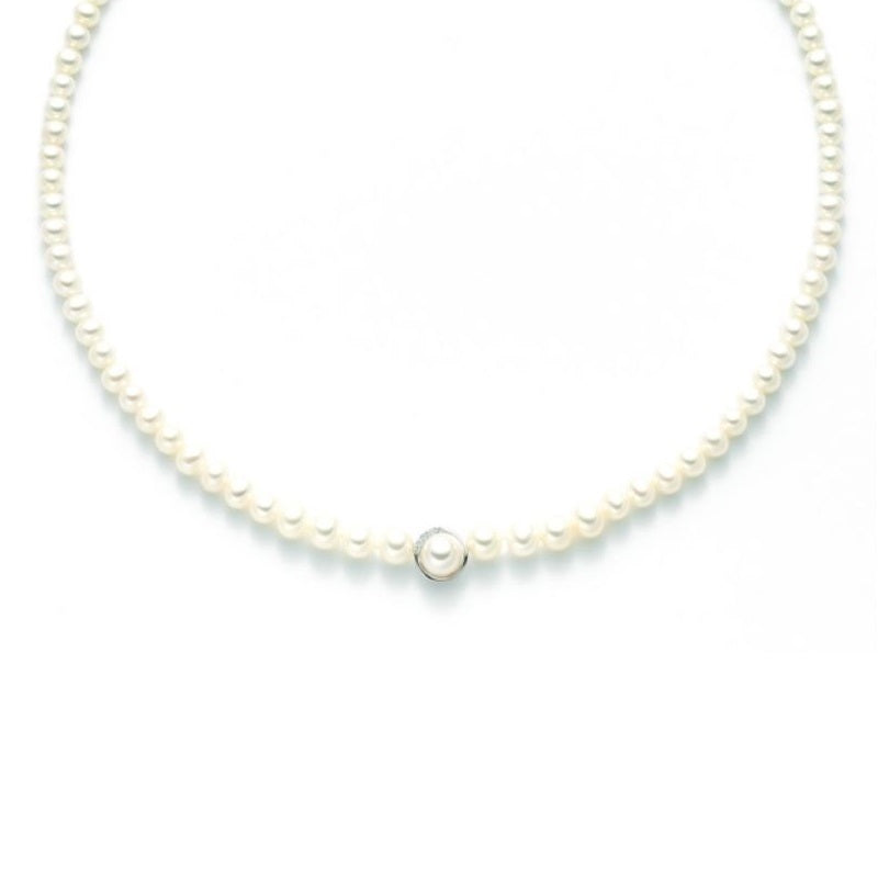 Collana Da Donna Miluna in oro bianco 18kt con Perle e diamanti PCL4053