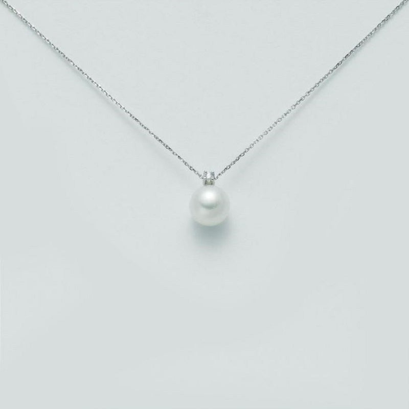 Miluna Women's Necklace In White Gold With Pearl PCL5499