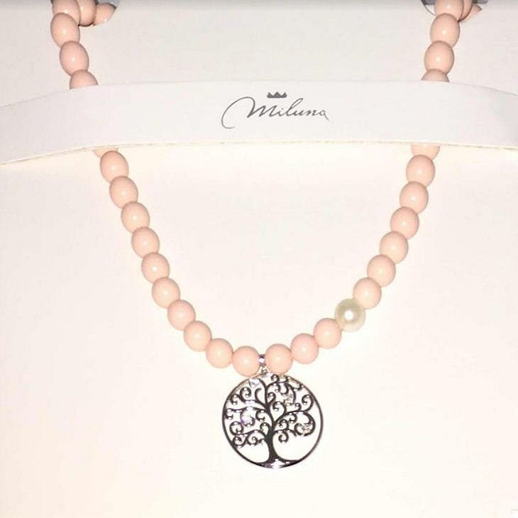 Miluna Women's Necklace With Pink Coral PCL5950