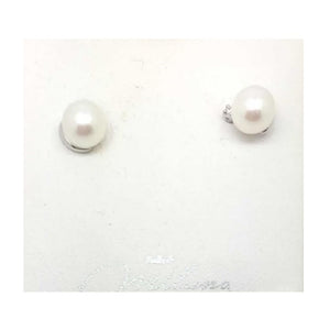 Miluna Women's Earrings in White Gold and Pearls PER1606