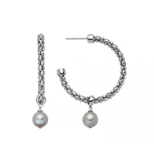 Miluna Semicircle Women's Earrings In Silver And White Pearl PER2399