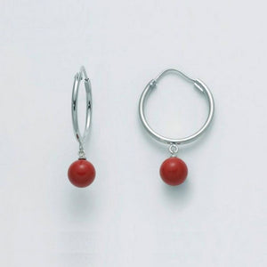 Pendientes de Mujer Miluna en Plata 925 Coral Rojo Esferas 9mm PER2475