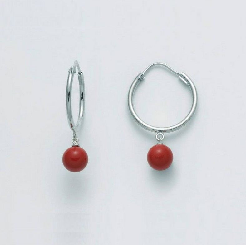 Pendientes de Mujer Miluna en Plata 925 Coral Rojo Esferas 9mm PER2475