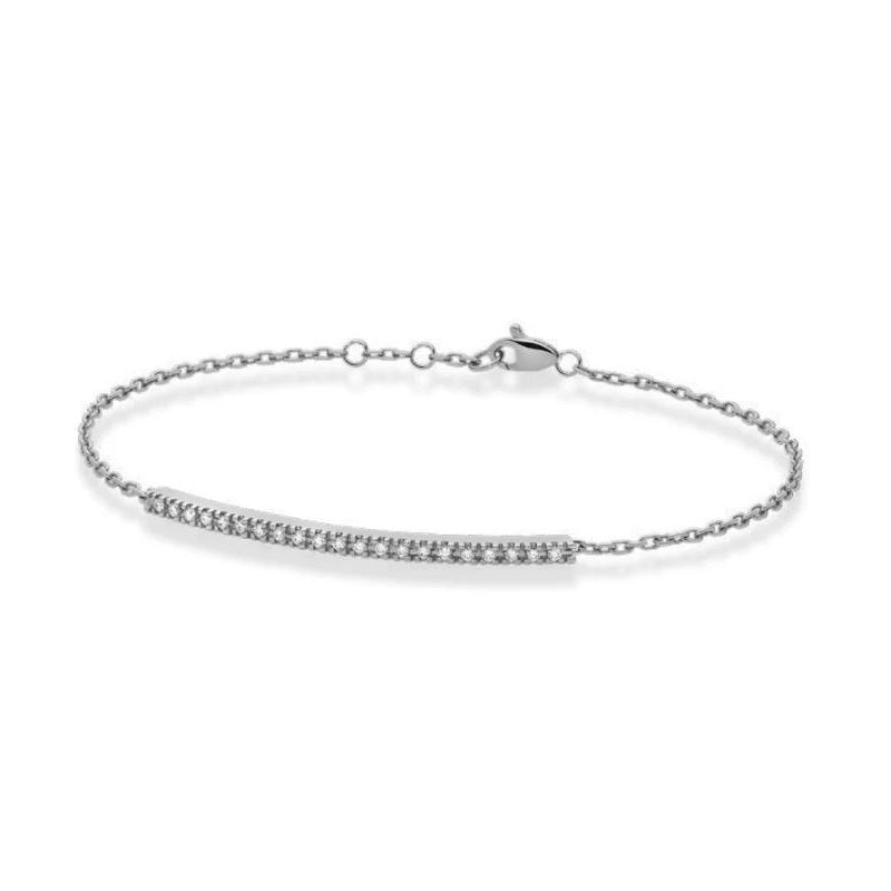 Paddle Bracelet with Tennis Bar in White Gold and Diamonds PHBF9559.011