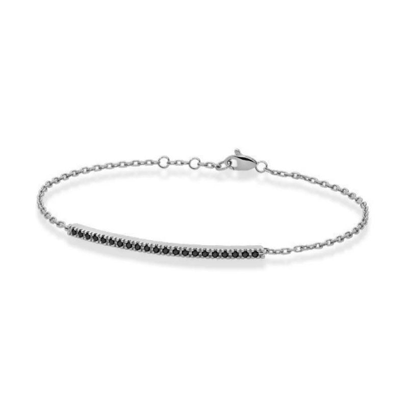 Paddle Bracelet with Tennis Bar in White Gold and Black Diamonds PHBF9560.011