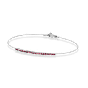 Paddle Bracelet in Nylon and Tennis Bar in White Gold and Rubies PHBR9549.020