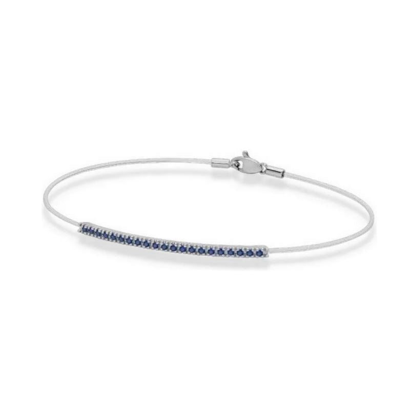 Paddle Bracelet in Nylon and Tennis Bar in White Gold and Blue Sapphires PHBZ9549.020