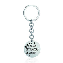 Load image into Gallery viewer, Steel key ring with the phrase the best is yet to come Luca Barra PK216
