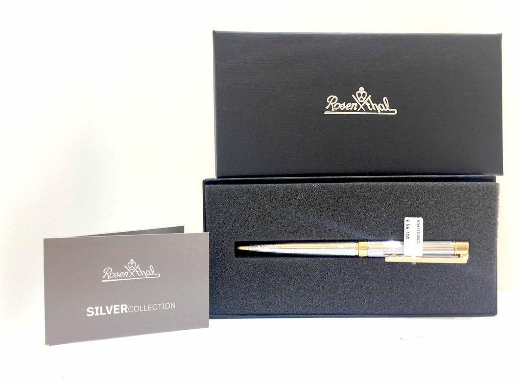 RS8512/BGS Rosenthal Rollerball Pen, Silver and Golden Laminate