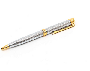 RS8512/BSG Bolígrafo roller ROSENTHAL con base plateada y adornos dorados