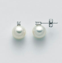 Carica l&#39;immagine nel visualizzatore di Gallery, Orecchini In Oro Bianco Da Donna Miluna con Diamanti 2 Punti Perla 7,5-8mm PER1775
