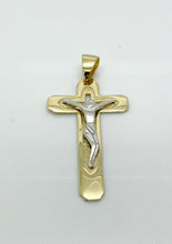Load image into Gallery viewer, 18 kt Gold Cross for Men, large two-tone model
